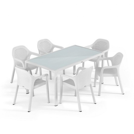 Набор белый (большой стол + 4 стула) Lechuza (Германия) 