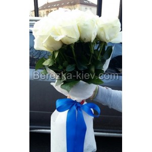Букет из белых роз 21 шт. высота 60-70 см.